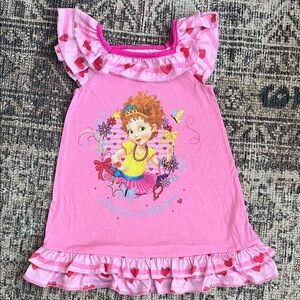 Disney Fancy Nancy Pink Heart Ruffle Nightgown with Princess Graphic